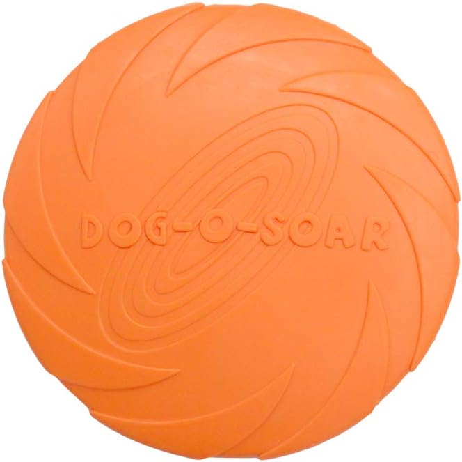 Dog Flying Discs 8.7inches Durable Pet Interactive Toys Soft Rubber for Medium Large Breeds Training Outdoor Flight Orange