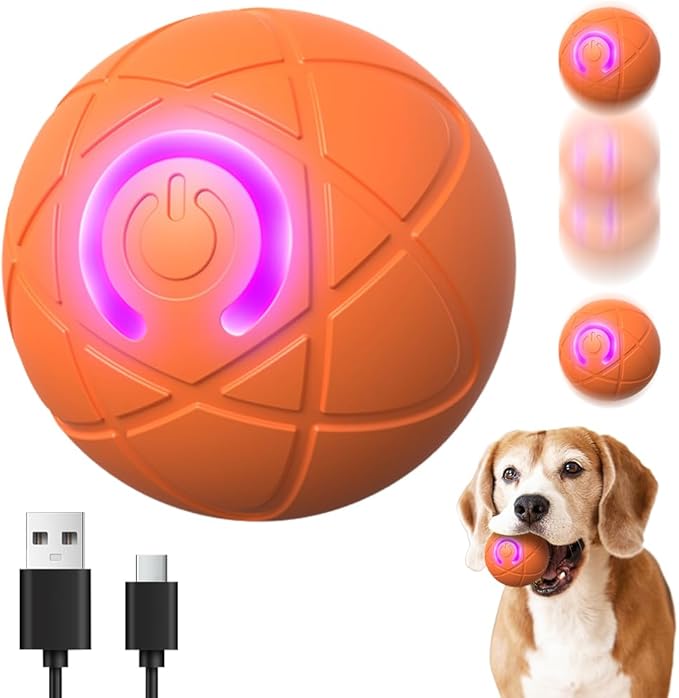2PCS Dog Ball, 2025 Upgrade Vibrating Dog Ball Interactive Pet Balls Shaky Toy, USB Rechargeable Smart Shaking Pet Bounce Balls Automatic Moving Pet Toy for All Dogs (#B2)