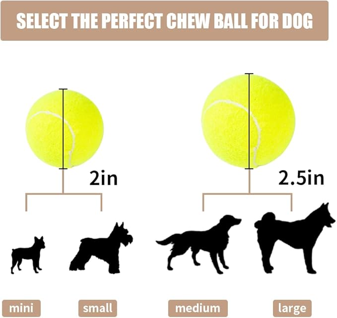 PTLSY Easy Catch Dog Tennis Balls - 16 Pack, Standard Size (2.5 inch) for Medium & Small Dogs