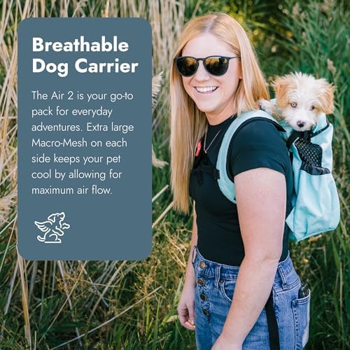K9 Sport Sack Air 2 - Large, Jet Black - Ideal for Dogs with 20-22” Back Length - Durable, Breathable Backpack-Style Carrier - Perfect for Walks, Short Hikes & Public Transportation