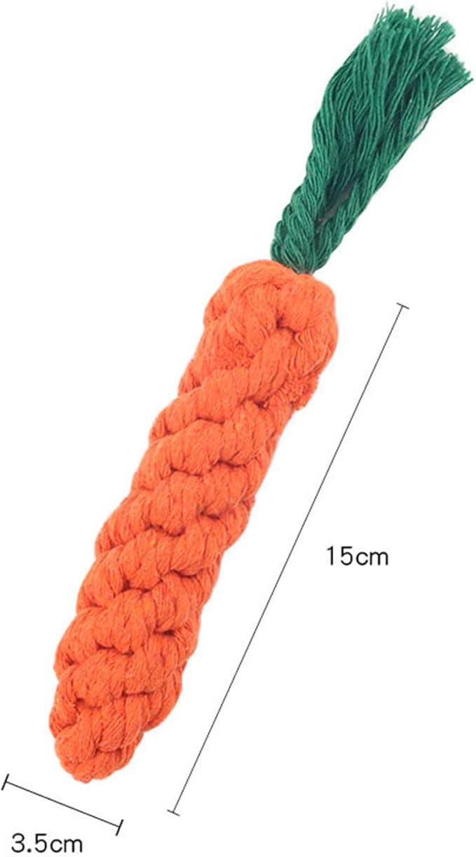 Carrot Dog Rope Toys for Aggressive Chewers, Durable Cotton Chew Toys for Small/Medium/Large Dogs, Puppy Teething Toys for Teeth Cleaning