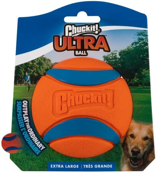 Chuckit! Ultra Ball Dog Toy - Size XL - for Dogs 100+ lbs - Made from Durable Rubber - Super Bouncy - Floats in Water - 3.5-inch Diameter - Pack of 2