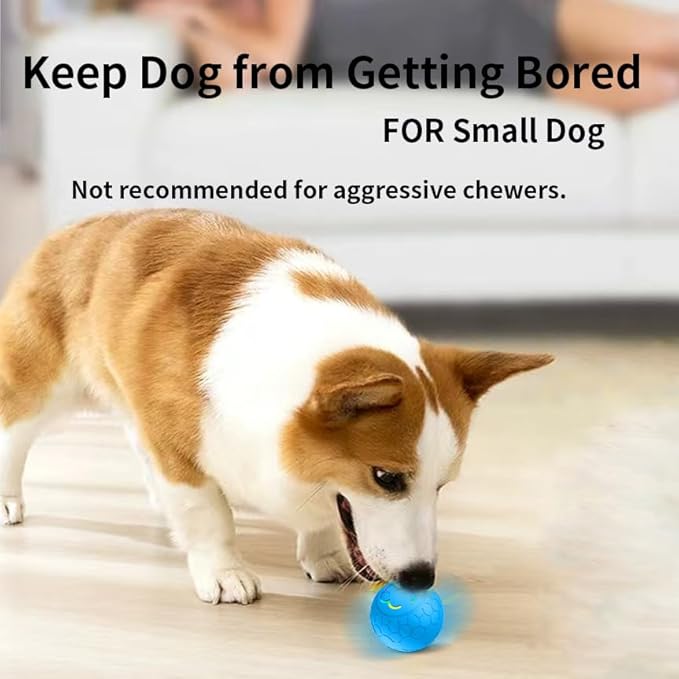 Smart Interactive Dog Toys Ball, Auto Bouncing Rotating Ball, Moving Pet Toys for Small Dogs Under 20 lbs - 2.2 Inch Puppy Toy for Indoor/Outdoor Play, USB Rechargeable, Fun Gift for Boredom, Blue