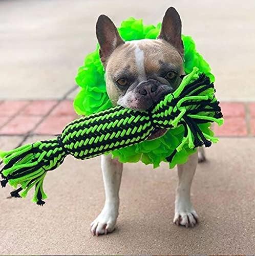 Jolly Pets Knot-N-Chew Tube Squeaker Green/Black Small/Medium