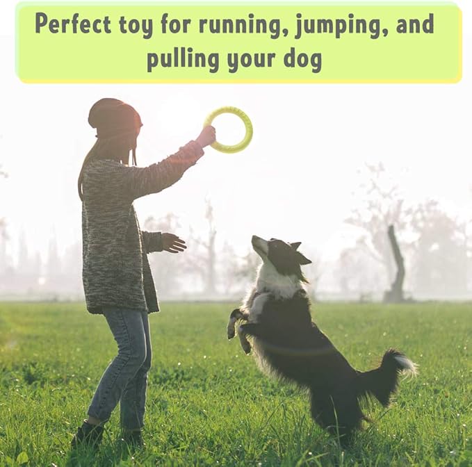 PetSpy Dog Training Ring for Outdoor Fitness Floatable Pulling Toy and Flying Disc Interactive Play Tool for Small Medium Large Dogs