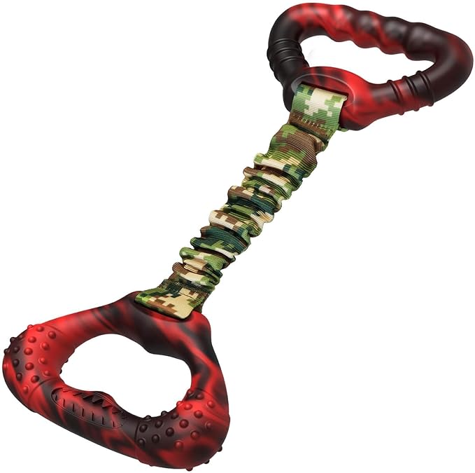 Dog Tug Toy for Large Dogs – Durable Tug-of-War Toy for Aggressive Chewers, Interactive Training Chew Toy with Elastic Rope for Indoor & Outdoor Play