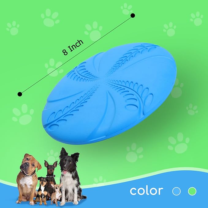 Nobleza 2 Pack Dog Flying Disc, Flexible Floatable Dog Disc Toy for Long-Distance Flies and Floats, Lightweight Soft Flying Discs Toy for Small Medium Large Dogs to Fetch & Catch, Blue & Green