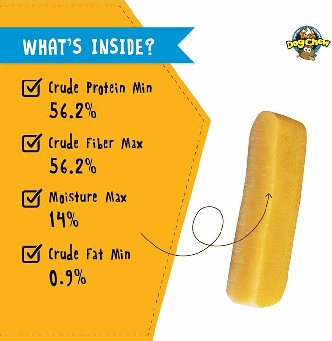Tibetan Dog Chew Yak Cheese Sticks - Natural Treats for Small to Large Dogs, Lasting, Digestible, Promotes Dental Health, Rawhide and Grain-Free, Ideal for Aggressive Chewers, 15-Pack