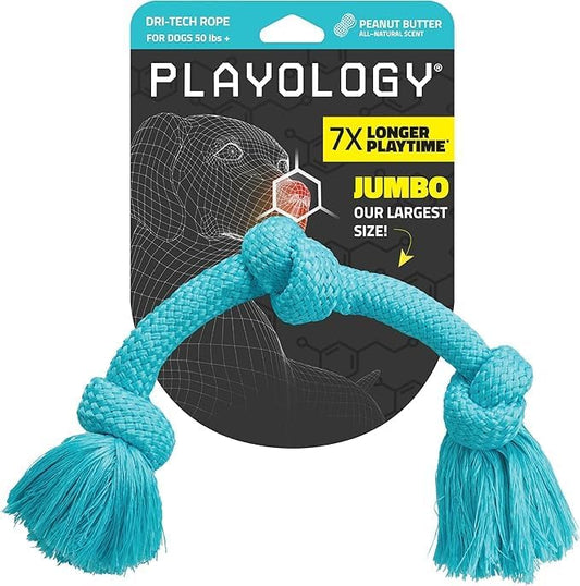 Playology Rope Toys for Dogs | Tug of War Dog Toy for Aggressive Chewers | Peanut Butter/Beef Scented Dog Toys | Medium Rope Toy for Interactive Play