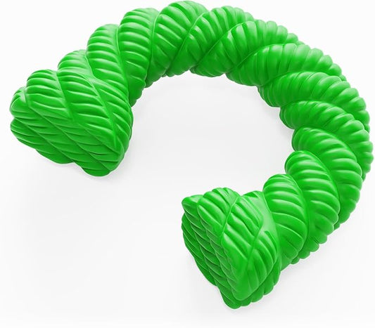 Dog Toys for Aggressive Chewers, Dog Toys for Medium Large Dogs, Toys for Traning, Indestructible Dog Toy with Beef Flavor, Natural Rubber Horseshoe-Shaped Chew Toys (Green)