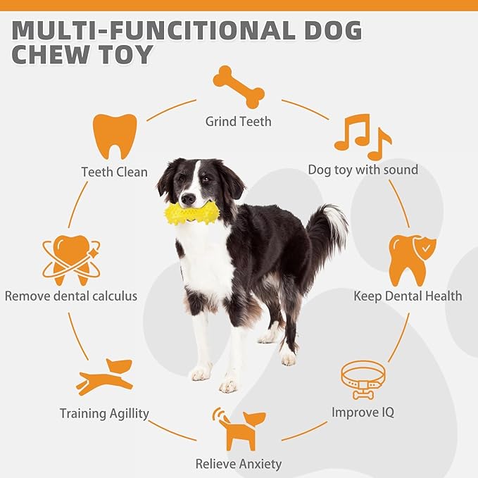 KOOLTAIL Floating Dog Toys for Swimming Pool,Summer Bumper Toy for Water,Indestructible Dog Toothbrush Chew Toy,Interactive Training Squeaky Toys for Aggressive Chewers Small Medium Large Dogs,Yellow