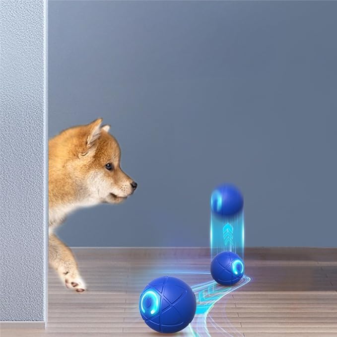 Interactive Smart Jumping Ball for Dogs from Elastic Fun and Efficient Playtime.Jumping Ball Dog Toy,Suit Small,Medium, and Large Dogs (Blue and Orange)