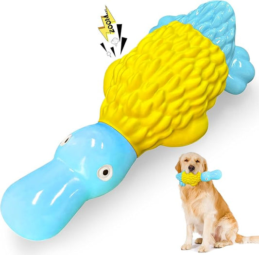 Dog Toys for Aggressive Chewers: Tough Dog Chew Toys-Large Squeaky Dog Toys for All Breed Sizes to Keep Them Busy (Blue)