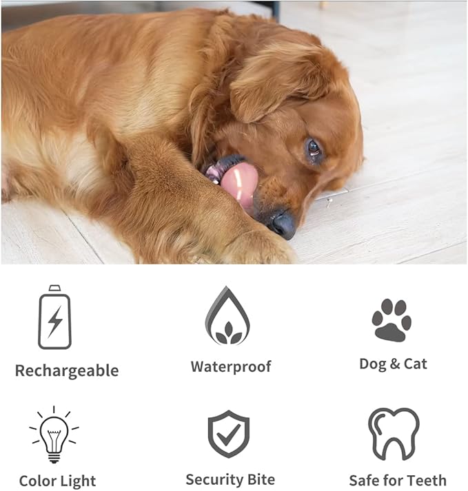 Interactive Dog Toys Dog Ball - 2025 Newly Upgraded Durable Motion Activated Automatic Moving, Bouncing, and Rotating Ball for Medium/Large Dogs, USB Rechargeable,Pink