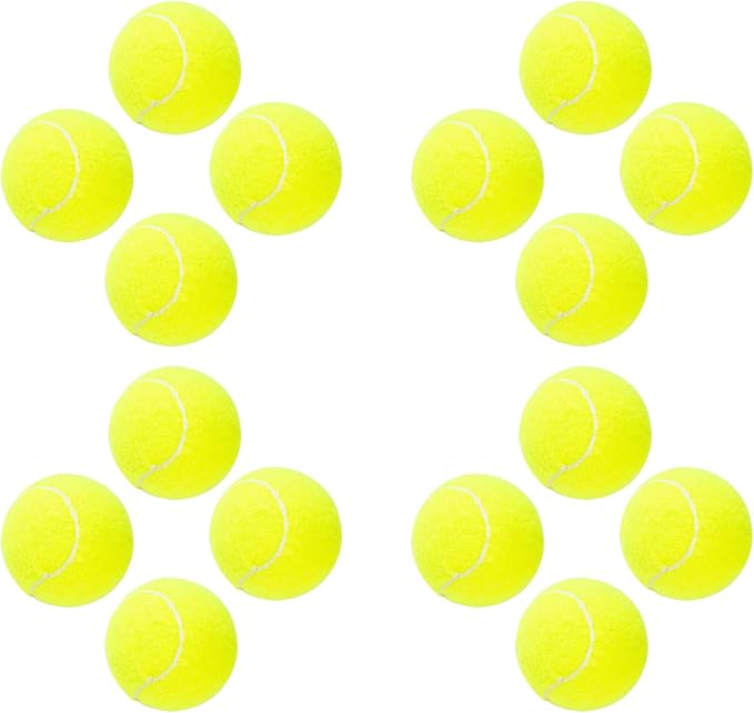 PTLSY Easy Catch Dog Tennis Balls - 16 Pack, Standard Size (2.5 inch) for Medium & Small Dogs