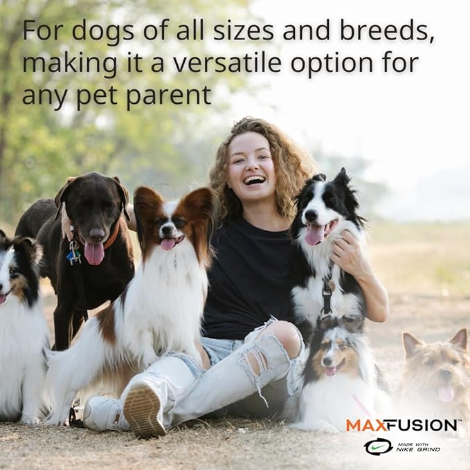 Max Fusion Made with Nike Grind, Dumbbell Dog Toy, Yellow Treat Dispenser, Natural Rubber Chew Toy for Large Dog Breeds & Puppies, Dental Health, Puzzle, Reward Play, Training Toy