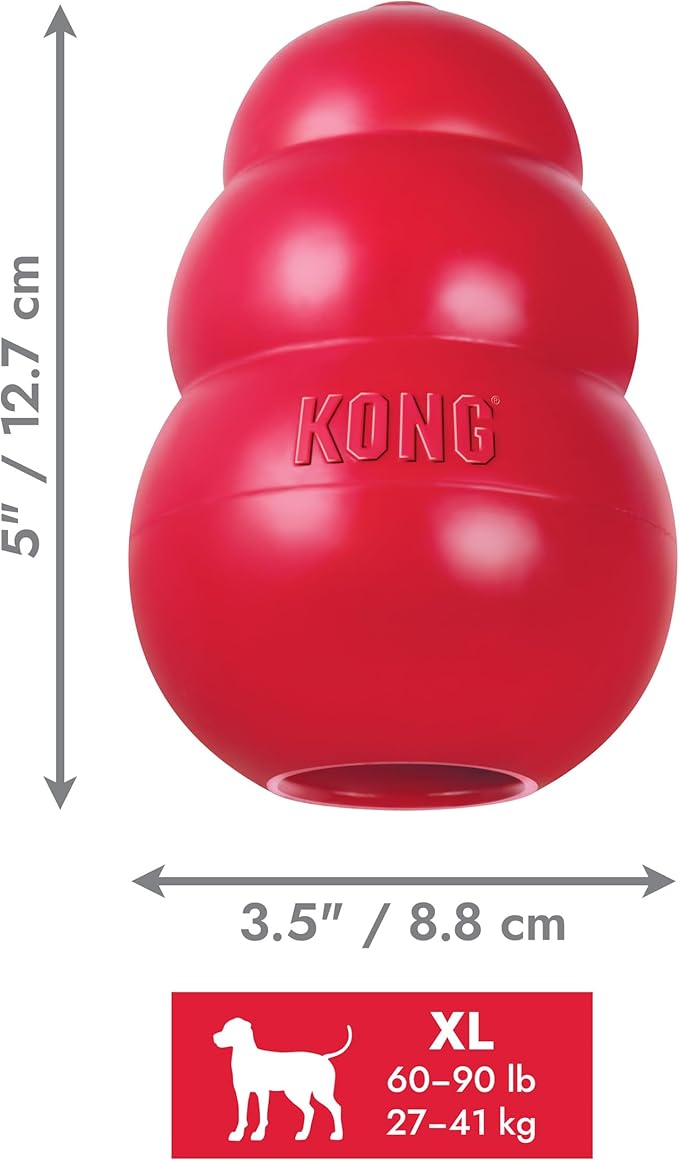 KONG Classic Stuffable Dog Toy - Fetch & Chew Toy for Dogs - Treat-Filling Capabilities & Erratic Bounce for Extended Play Time - Durable Natural Rubber Material - for Extra Large Dogs