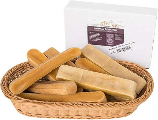 KATHMANDU'S 100% Natural Yak Cheese Himalayan Dog Chews - All Natural and Protein-Rich Nutrition Dog Treats, Long Lasting Chews for Aggressive Chewers, Odor Free Yak Chew | Large/X Large (Pack of 8)