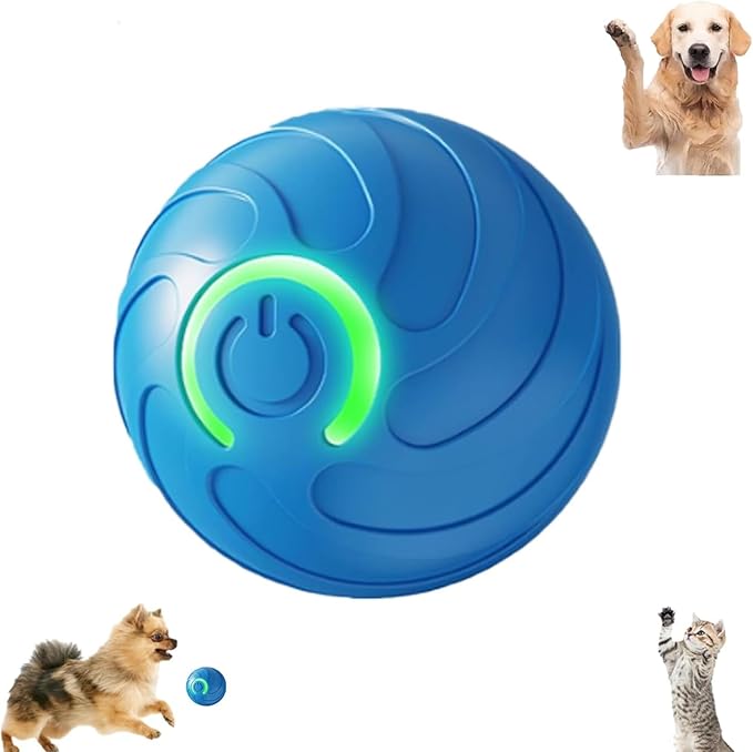 Smart Jumping Ball Toy for Cats, Dura-Spin Electric Cat Ball, Interactive Cat Toys for Indoor Cats - 1pack Blue