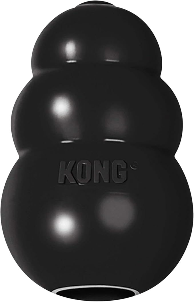 KONG Extreme Dog Toy - Fetch & Chew Toy - Treat-Filling Capabilities & Erratic Bounce for Extended Play Time Most Durable Natural Rubber Material - for Power Chewers - for Small Dogs