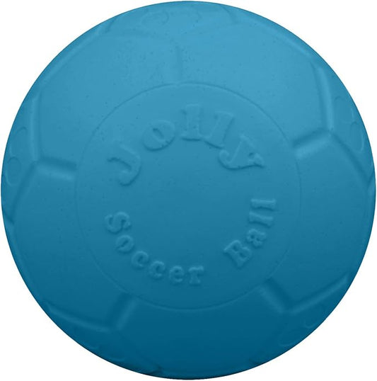 Jolly Pets Medium Soccer Ball Floating-Bouncing Dog Toy, 6 inch Diameter, Ocean Blue