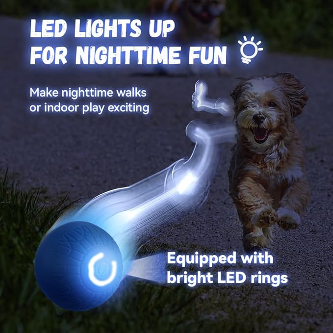 Smart Jumping Ball for Dogs, Smart Jumping Ball Dog Toy with Two Modes, Viral Shaky Toy for Dogs, Automatic Interactive Bouncing Balls with Rechargeable Battery Endless Playtime (Orange+Blue)