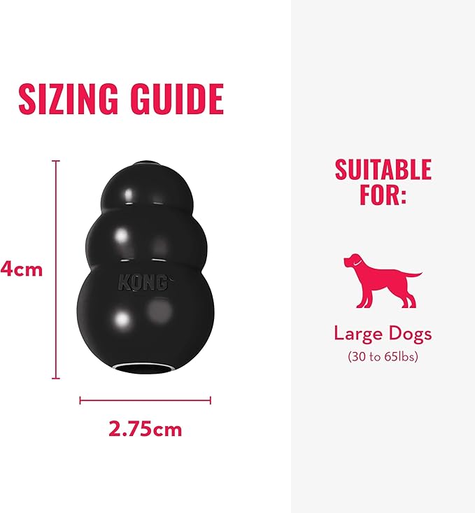 KONG Extreme Dog Toy - Fetch & Chew Toy - Treat-Filling Capabilities & Erratic Bounce for Extended Play Time Most Durable Natural Rubber Material - for Power Chewers - for Large Dogs (Pack of 2)