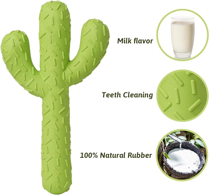 MewaJump Dog Chew Toys for Aggressive Chewers, Durable Rubber Cactus Tough Toys for Training and Cleaning Teeth, Interactive Dog Toys for Small/Medium Dog