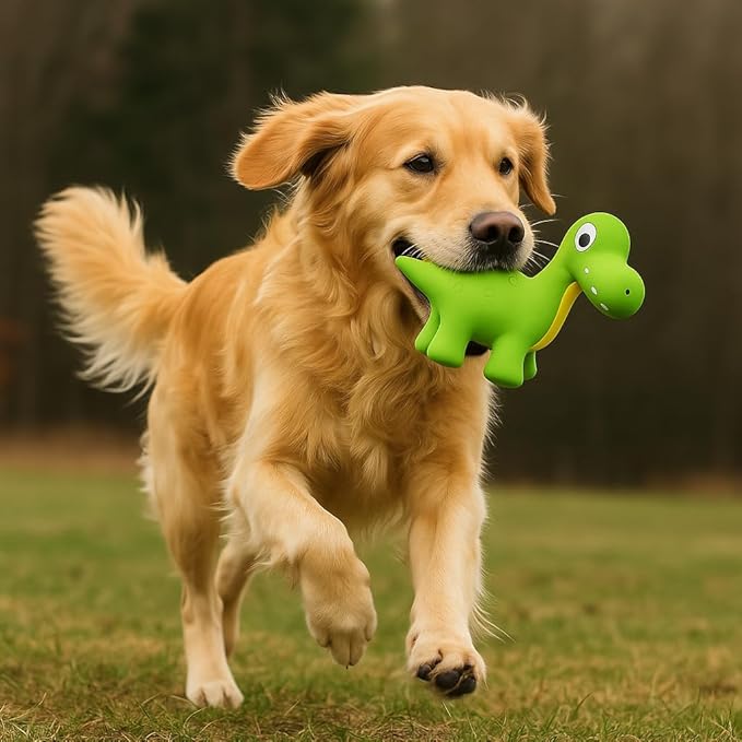 Rexy & Steggy Dinosaur Latex Soft Chew Toy 2 Pack - Food Grade Latex Dog and Puppy Toy