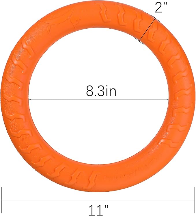 Leitee 2 Pack Dog Toys, Ring Toys Flying Discs for Small to Large Dogs - Training, Fetching, Floating, Teeth Cleaning (11 Inch)