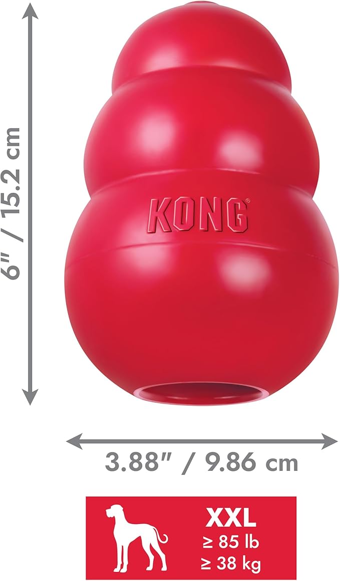 KONG Classic Stuffable Dog Toy - Fetch & Chew Toy for Dogs - Treat-Filling Capabilities & Erratic Bounce for Extended Play Time - Durable Natural Rubber Material - for XX-Large Dogs