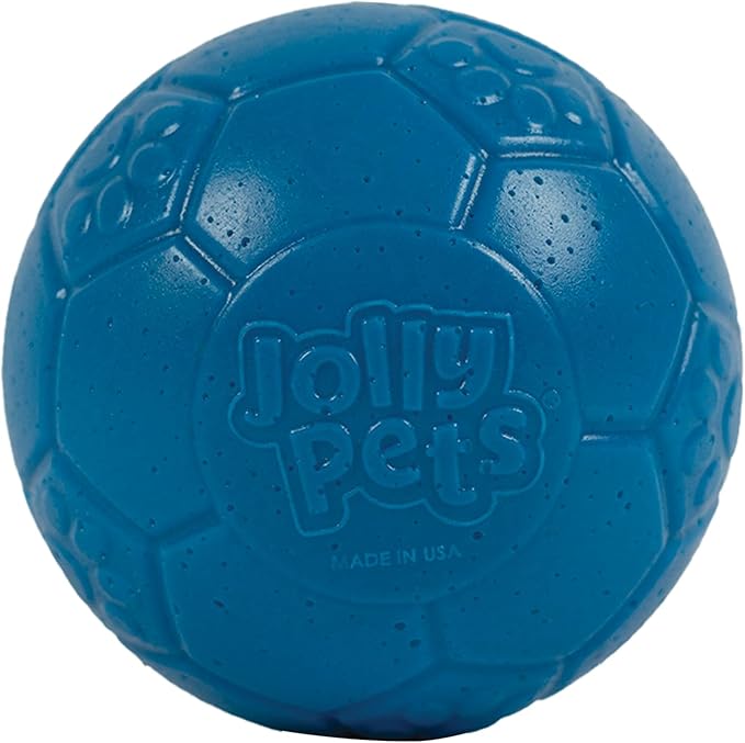 Jolly Pets Mini Jolly Soccer Ball; Floating-Bouncing Dog Toy; 3" Ocean Blue