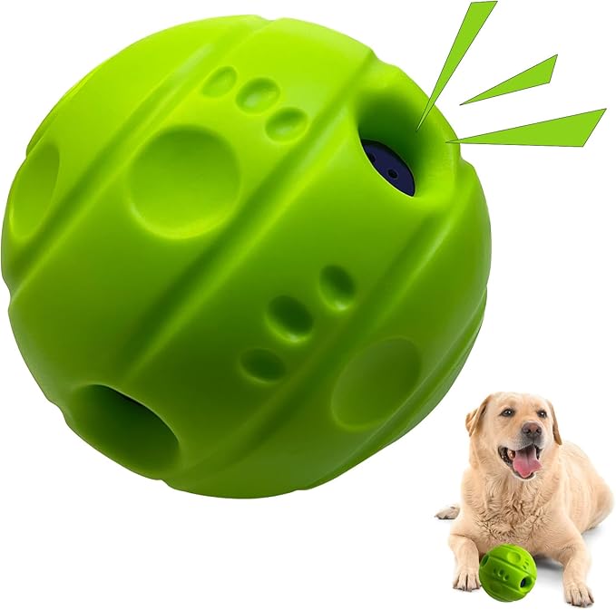 Dog Toys Ball, Interactive Dog Ball, No Paint, Gibbering Sound with Surface Concave Lines, XL, 5.51 in (14 cm)