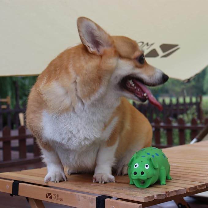 Pig Squeaky Dog Toy, 2 PCS Interactive Rubber Dog Chew Toy - Durable Latex Spot Grunting Pig Toys That Oink for Small Medium Large Dogs (Yellow, Green)