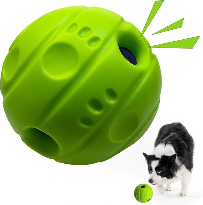 Dog Toys Ball, Interactive Dog Ball, No Paint, Gibbering Sound with Surface Concave Lines, L, 3.94 in (10 cm)