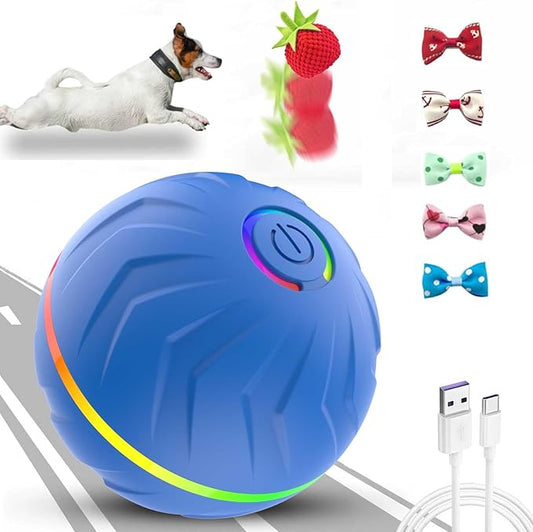 Interactive Dog Toys Dogs Ball,Moving Dog Toy with Touch Activated,Anti Boredom Dog Toys for Small Medium Dogs,Tough Motion Activated Automatic Vibrating Dog Ball,USB Rechargeable(Blue)
