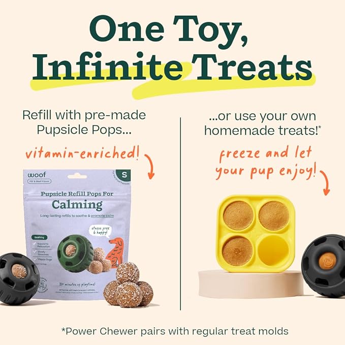 WOOF Power Chewer Pupsicle - Durable, Long-Lasting Dog Chew Toys for Aggressive Chewers - Keep Your Pup Busy - Easy to Clean - Toys for Medium and Large Dogs 25-75 lbs