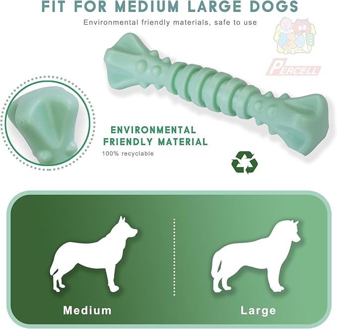 7-1/2" Dog Chew Toys - Thermoplastic Rubber Dog Chew Spiral Bone with Hami Melon Flavor, for Medium Large Dogs (Hami Melon)