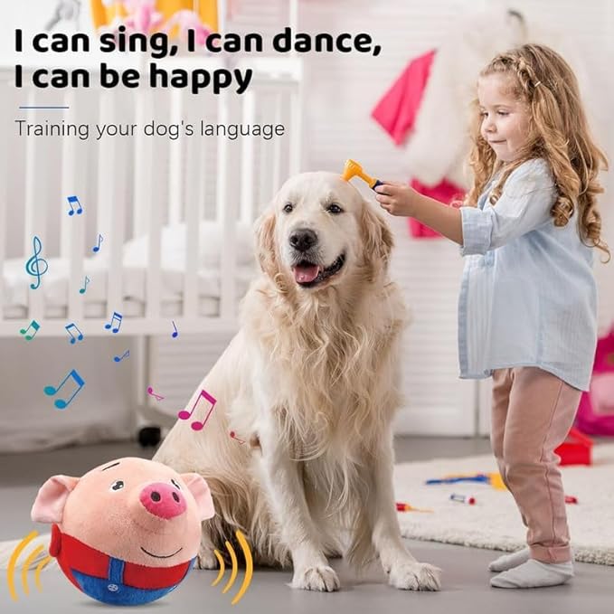 Interactive Dog Toys,Jumping Squeaky Dog Toys with Recording and Music Modes,Activated Dog Toy Moving Dog Toy for Small/Medium/Large Dogs to Keep Them Busy(Red Pig)