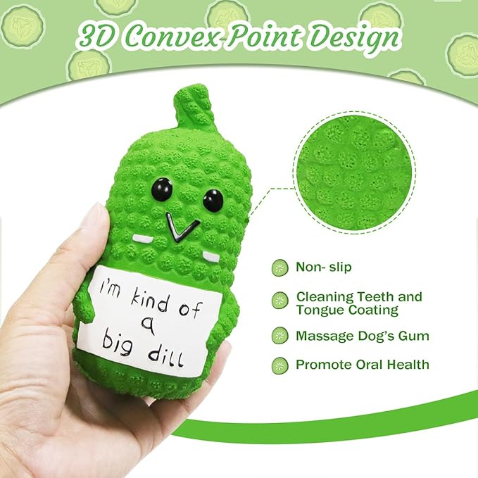 Pickle Squeaky Dog Toys, Novelty Funny Latex Chew Dog Toys for Teething Puppies, Mild Chewing Small, Medium, Large Dogs, Pet Dogs Supplies Newborn Puppy Gift