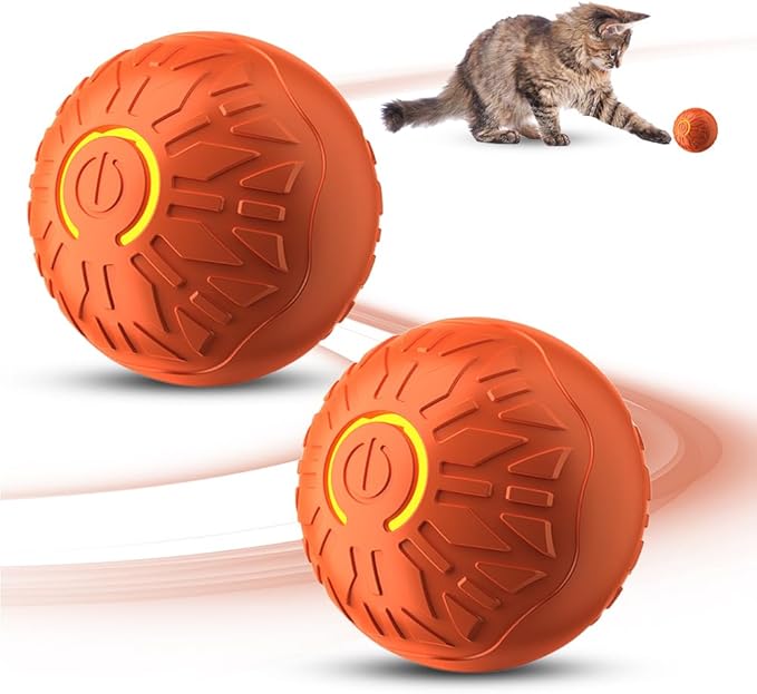 2PCS Dog Ball, 2025 Upgrade Vibrating Dog Ball Interactive Pet Balls Shaky Toy, USB Rechargeable Smart Shaking Pet Bounce Balls Automatic Moving Pet Toy for All Dogs (#C2)