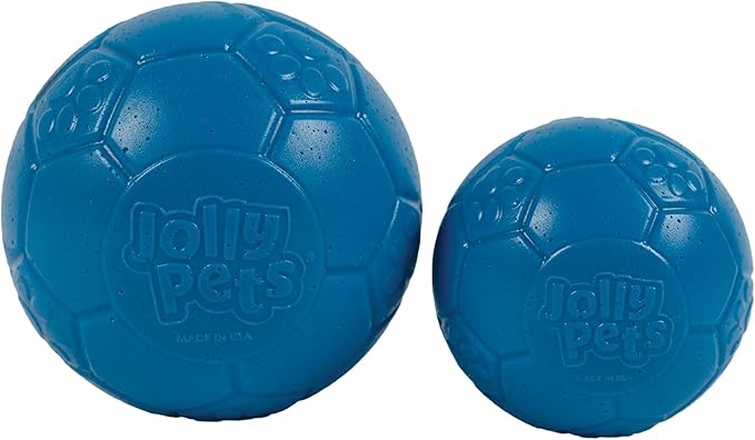 Jolly Pets Mini Jolly Soccer Ball; Floating-Bouncing Dog Toy; 4" Ocean Blue