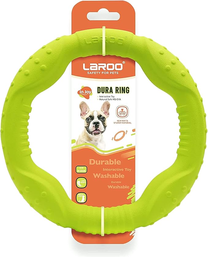 LaRoo Aggressive Chewer Toys - Floatable Flying Disc & Tug Toys for Dog Play, Fetch & Catch
