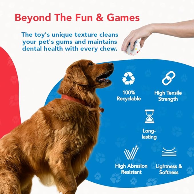 Indestructo Ball – Durable Dog Toy for Strong Chewers, Long-Lasting Rubber Ball for Fetch, Boredom Relief & Outdoor Play