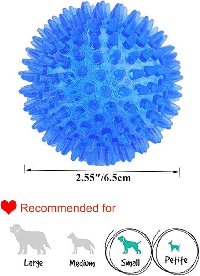 Orgrimmar 6 PCS Pet Squeaky Chewing Balls Dog Soft Stab Cleaning Teeth Toys Balls with High Bounce for Small Medium Large Pet Dog Cat Toys(Small,2.55in)