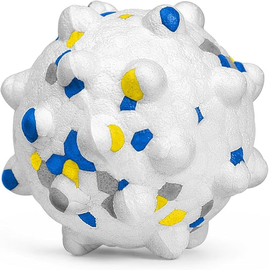 1.96'' Dog Balls for Dogs Aggressive Chewers Indestructible Tennis Durable Bouncy Interactive Dog Toy Balls for Fetch Game Floating Training(White Small)