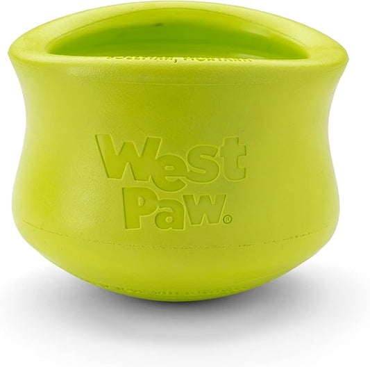 West Paw Zogoflex Toppl Interactive Treat Dispensing Dog Puzzle Play Toy, 100% Guaranteed Tough, It Floats!, Made in USA, Small, Granny Smith