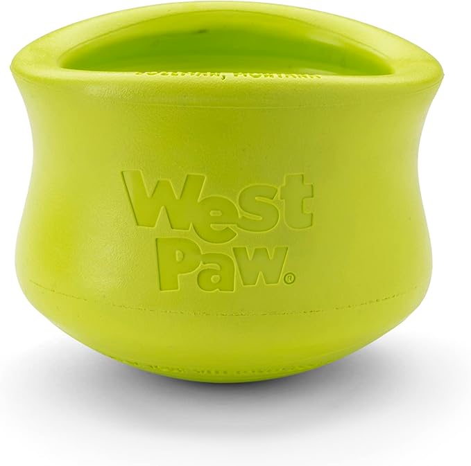 WEST PAW Zogoflex Toppl Treat Dispensing Dog Toy Puzzle – Interactive Chew Toys for Dogs – Dog Toy for Moderate Chewers, Fetch, Catch – Holds Kibble, Treats, X-Large, Granny Smith