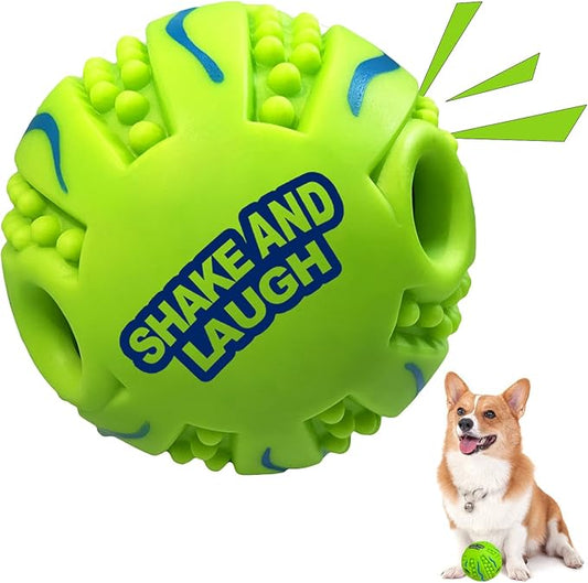 Spiky Interactive Dog Toys Ball, Shaking with Gibbering Sound, for Training, Teeth Cleaning & Herding, Wave, XS, 2.75 in (7 cm)