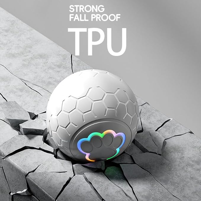 Smart Interactive Dog Toys Ball, Auto Bouncing Rotating Ball, Moving Pet Toys for Small Dogs Under 20 lbs - 2.2 Inch Puppy Toy for Indoor/Outdoor Play, USB Rechargeable, Fun Gift for Boredom, Gray